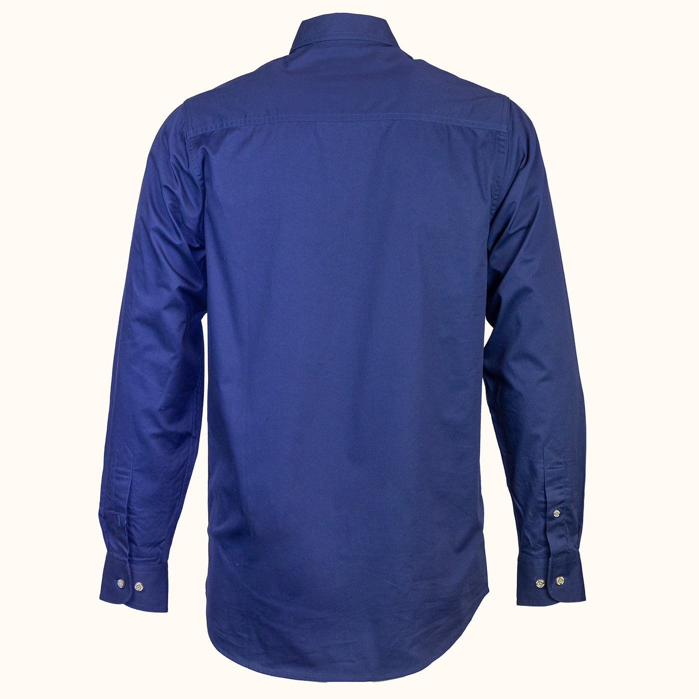 Navy 1/4 button work shirt-back