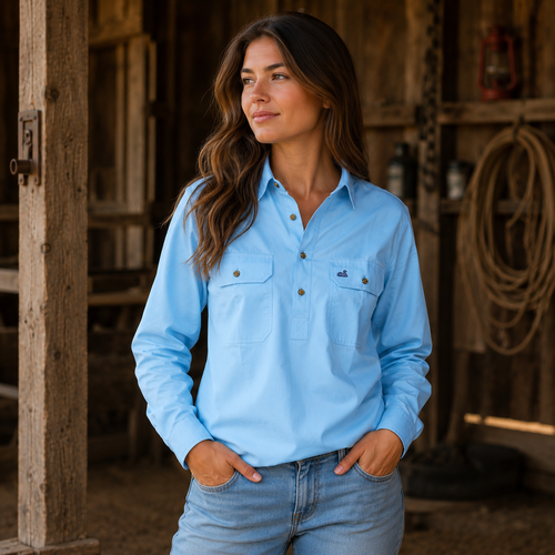 Women's Rātā Work Shirt (Light Blue)