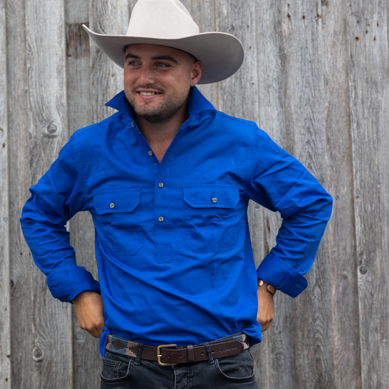 Men's Waikari Work Shirt (Royal Blue)
