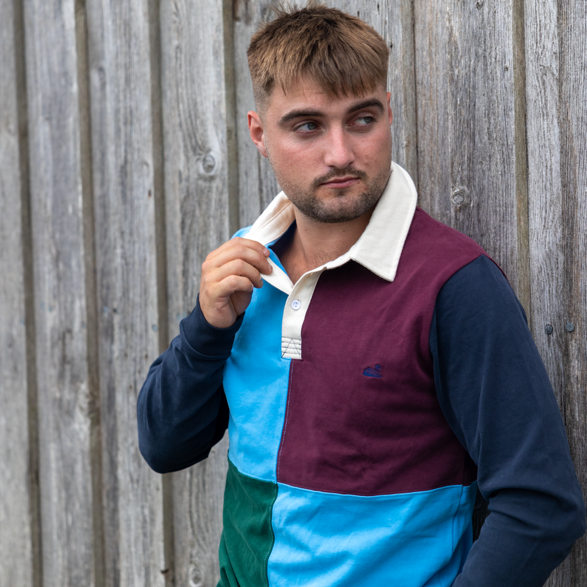 Vintage Cut and Sew Rugger (Maroon,Navy,Blue)